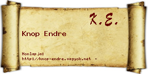 Knop Endre névjegykártya